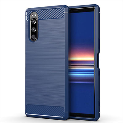  Carbon TPU Sony Xperia 5 blue